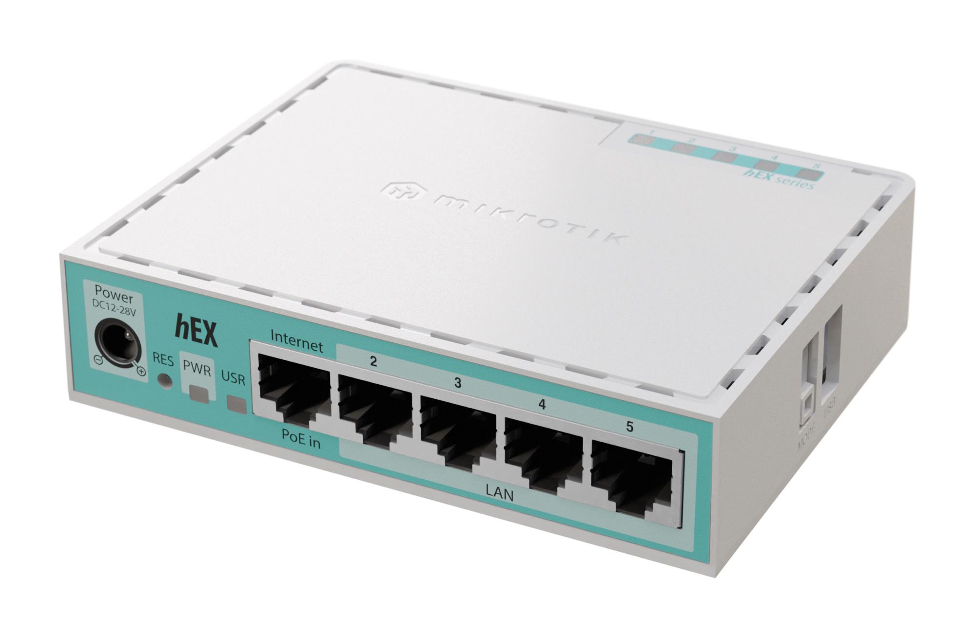 Tinklo maršrutizatorius MIKROTIK Hex E50UG 5 prievadų 1000M