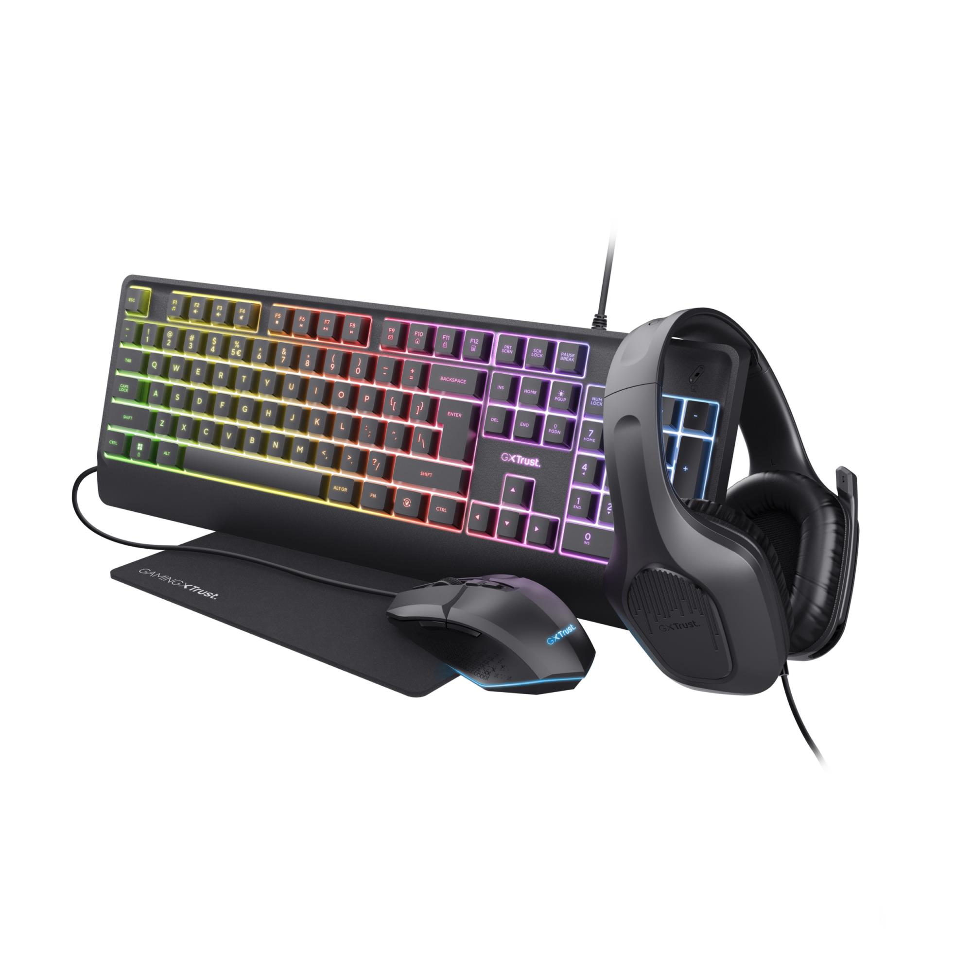 Klaviatūra + pelė TRUST GXT792 Quadrox 4-in-1 rinkinys