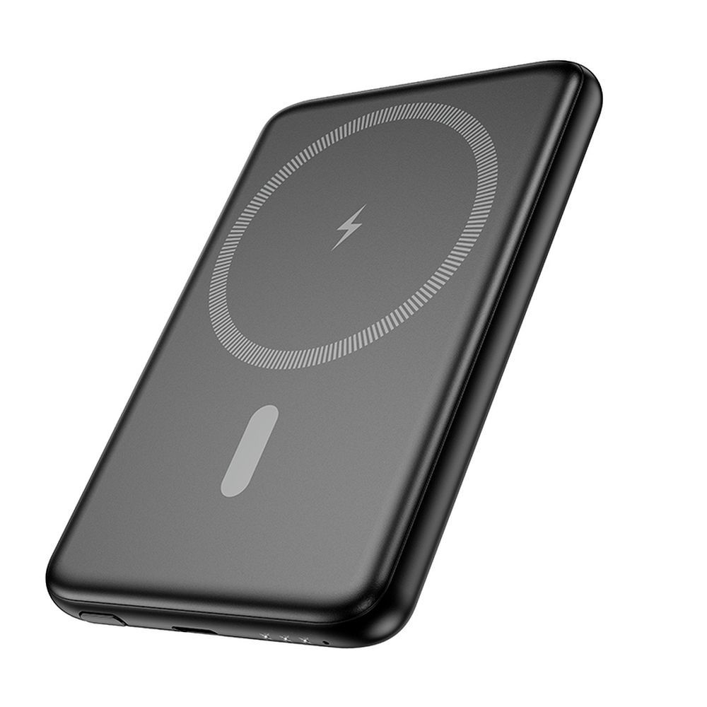 Išorinė baterija Hoco 5000 mAh QC PD 2A 20W itin plona J140A juoda, suderinama su MagSafe