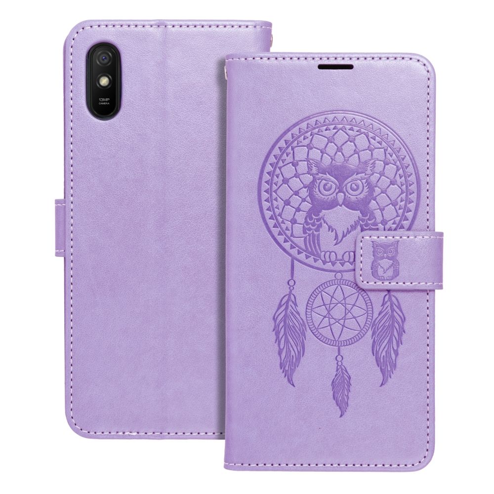 MEZZO knyginis dėklas telefonui XIAOMI Redmi 9AT / Redmi 9A sapnų gaudyklė violetinė