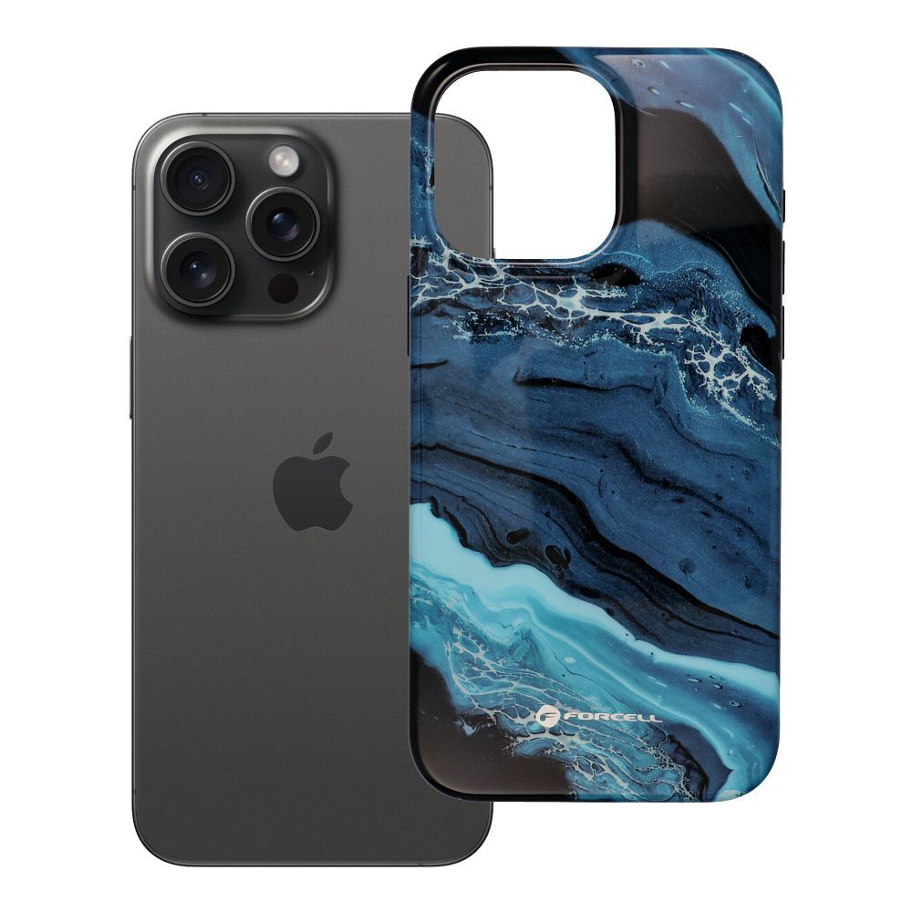 FORCELL F-PROTECT Mirage, karinio standarto išbandytas dėklas telefonui su MagSafe, skirtas IPHONE 15 PRO MAX, gilios jūros spalvos