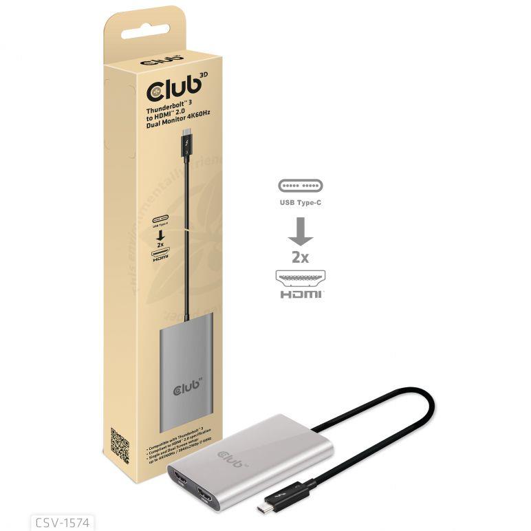 Adapteris Thunderbolt į HDMI dvigubas CSV-1574 Club3D
