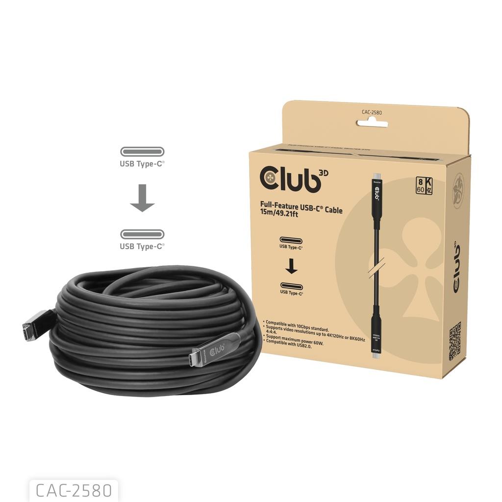 Laidas USB-C 15m M/M CAC-2580 Club3D