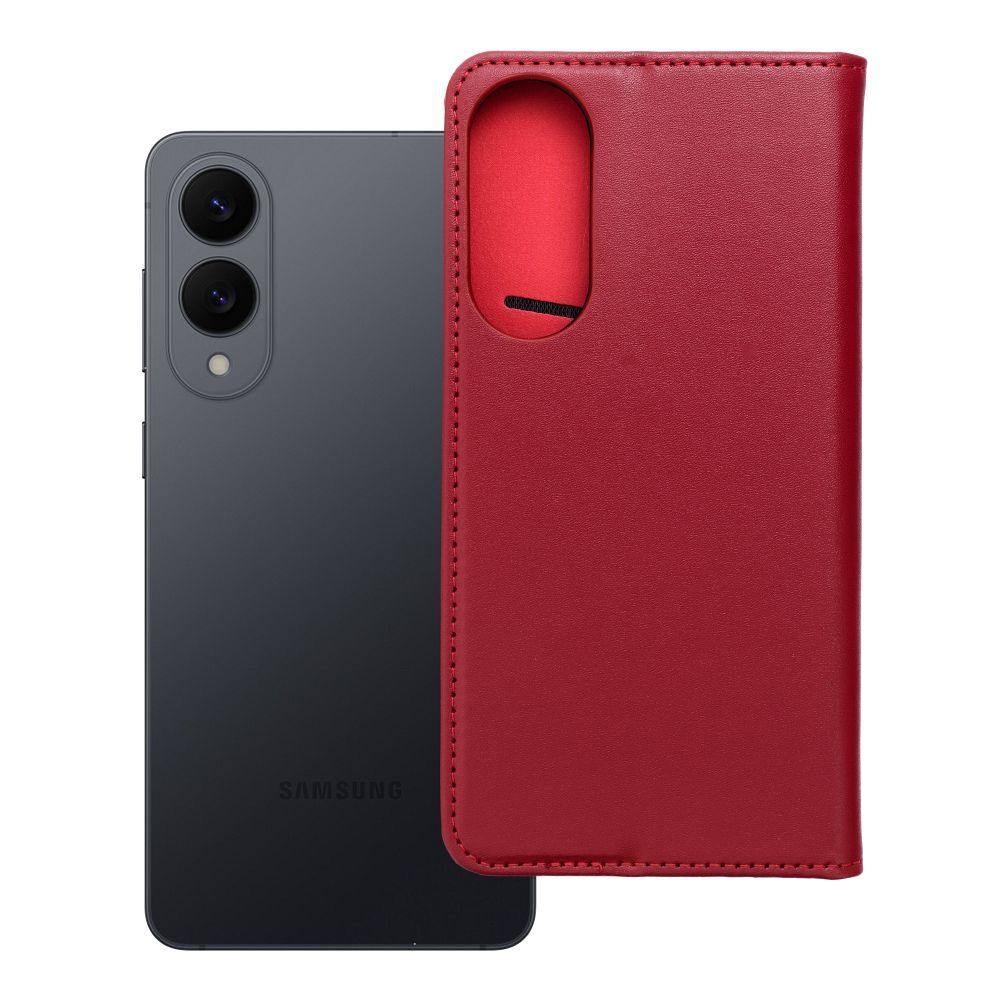 SMART PRO Book odinis dėklas telefonui SAMSUNG S25 Edge - bordo