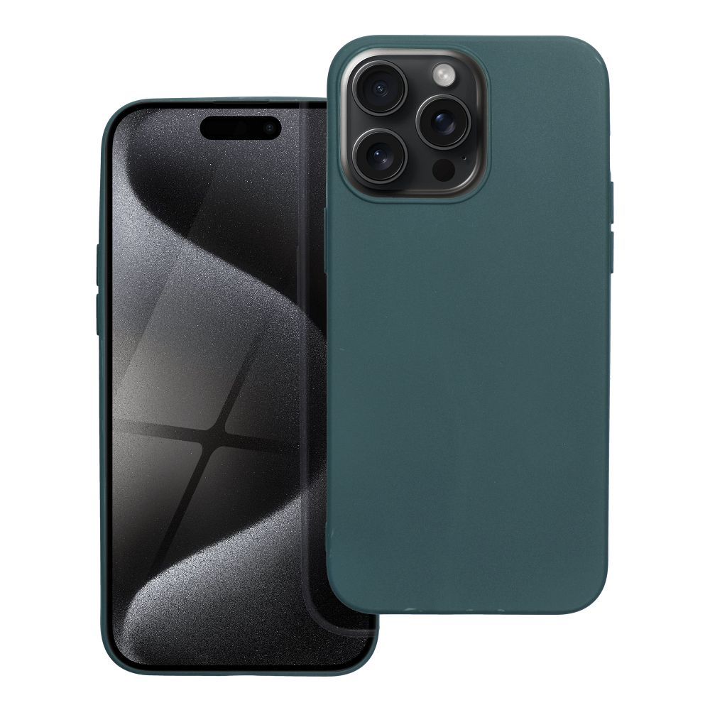 MATT dėklas telefonui IPHONE 15 Pro tamsiai žalia
