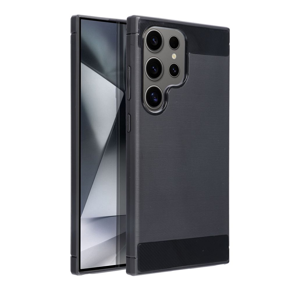 Anglies pluošto dėklas telefonui SAMSUNG S24 Ultra juodas