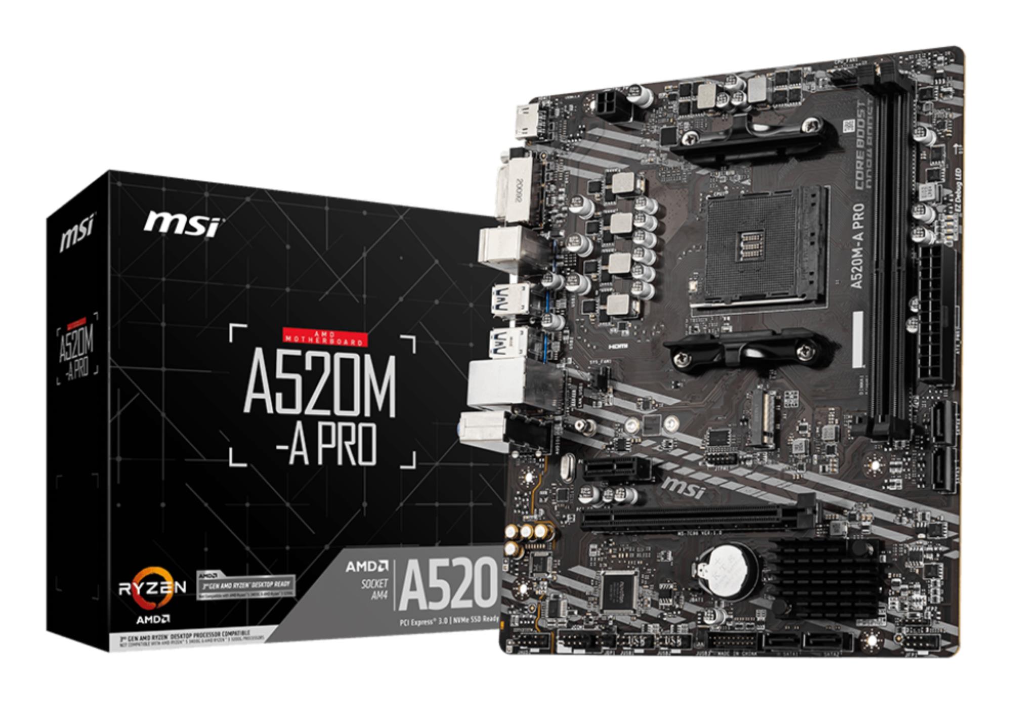 MSI A520M-A PRO AM4 lizdas