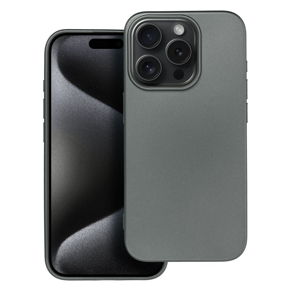 METALLIC dėklas telefonui IPHONE 15 Pro pilkas