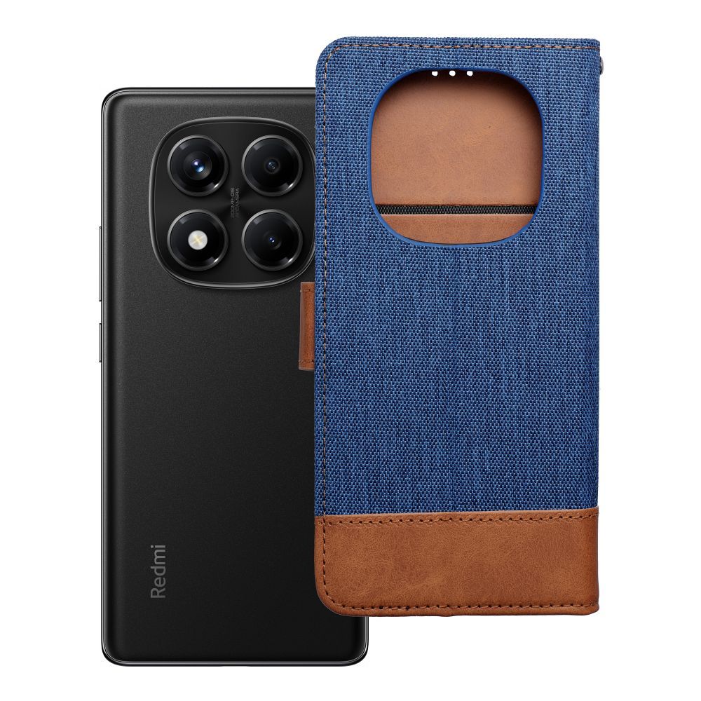 Dėklas telefonui JEANS Book skirtas Xiaomi Redmi Note 14 PRO 4G - mėlynas