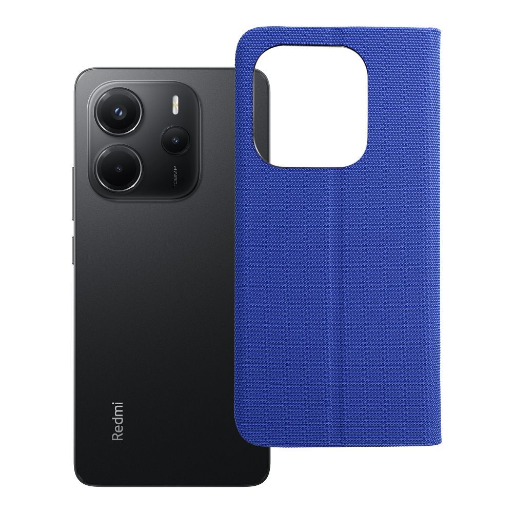 SENSITIVE knygos tipo dėklas telefonui XIAOMI Redmi Note 14 4G (GLOBAL - 164,84mm x 78,15mm x 8,16mm) šviesiai mėlynas
