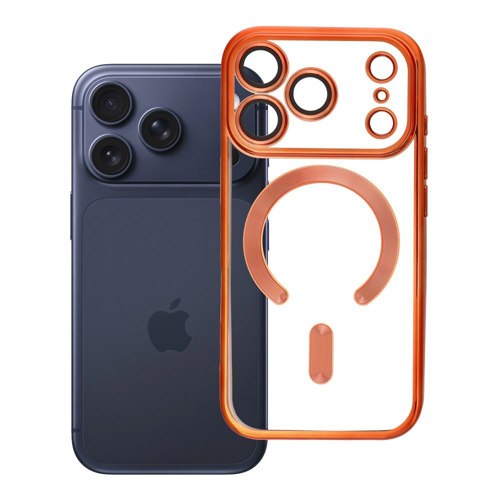 Dėklas iPhone 17 PRO Electro Mag Cover suderinamas su MagSafe oranžinis