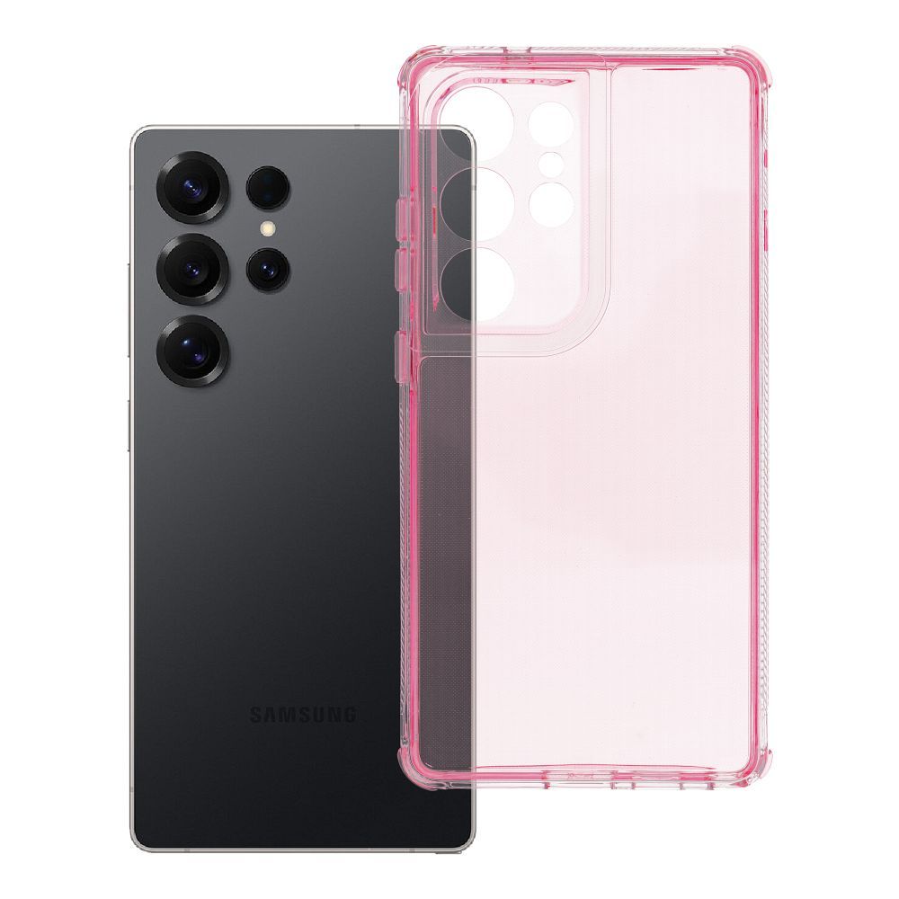 Чехол для Samsung S25 ULTRA Matrix Clear пудрово-розовый