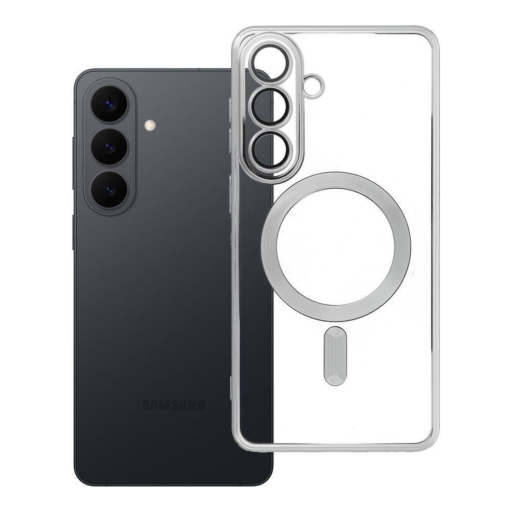 ELECTRO MAG COVER dėklas telefonui suderinamas su MagSafe SAMSUNG S26 Edge sidabrinis