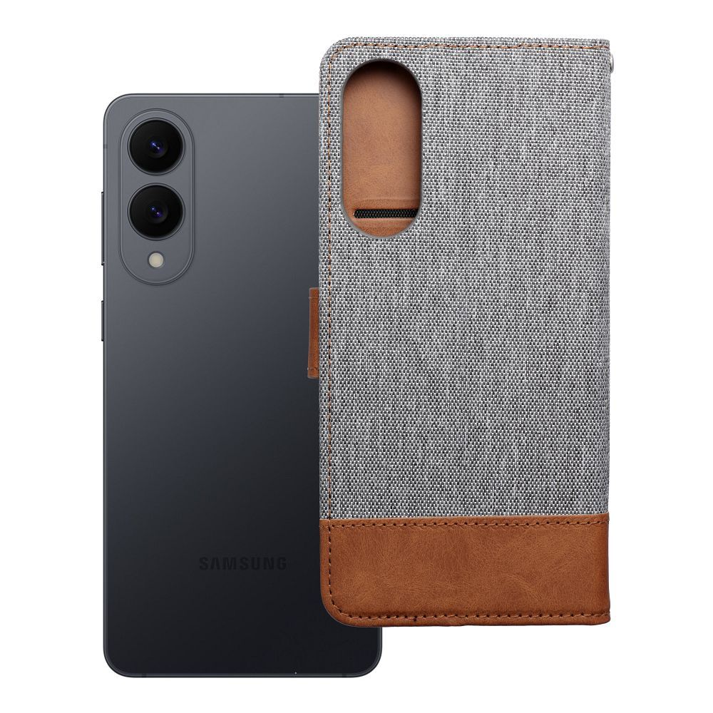 JEANS Book dėklas telefonui SAMSUNG S25 Edge pilkas