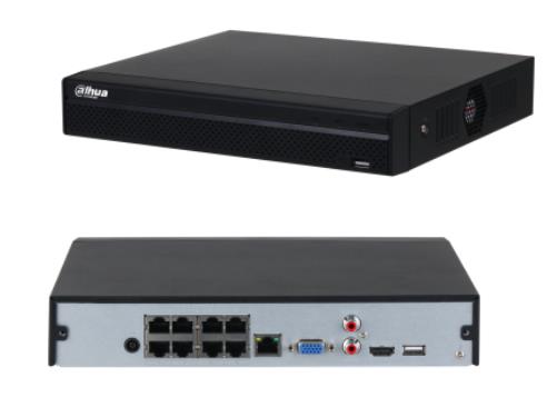IP įrašymo įrenginys 8 kam., 4K 12MP, 1HDD, 8 PoE, 160Mbps, H.265/H.264, IVS