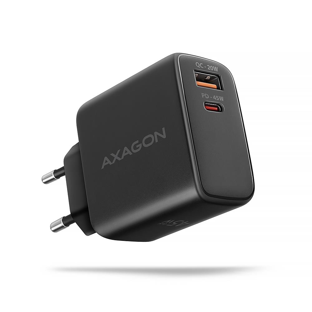 Sieninis USB įkroviklis 45W GaN 2 prievadų ACU-PQ45 Axagon