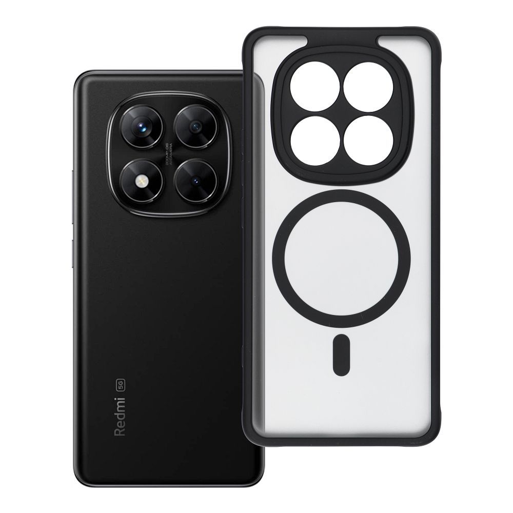 FULL MATTE MAG COVER dėklas telefonui, suderinamas su MagSafe, skirtas XIAOMI REDMI NOTE 14 PRO 5G juodas