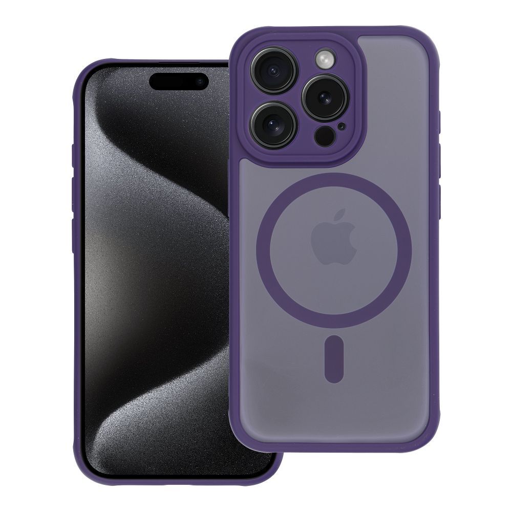 Pilnai matinis MAG COVER dėklas, suderinamas su MagSafe, iPhone 12, violetinis