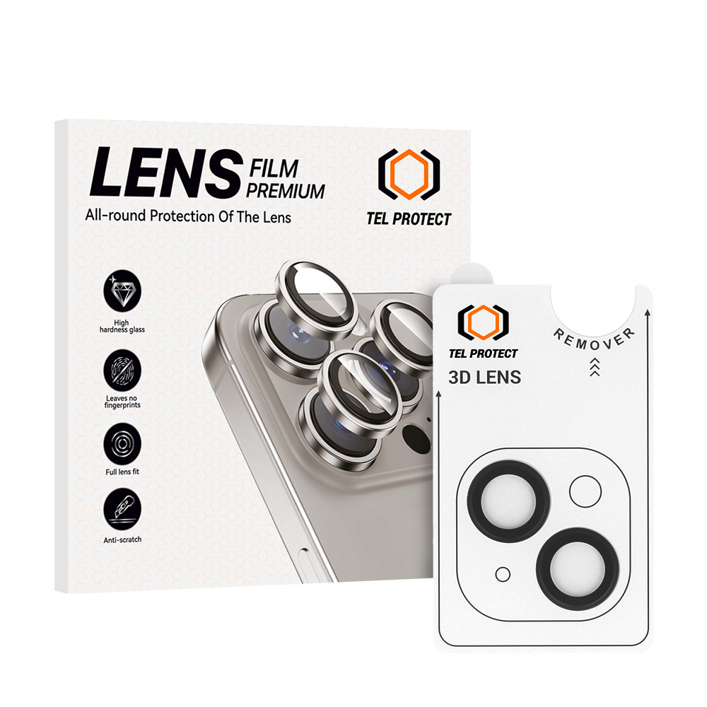 Apsauginis stiklas Tel Protect 3D Lens ant kameros Iphone 13/13 Mini juodas (2 lęšiai)