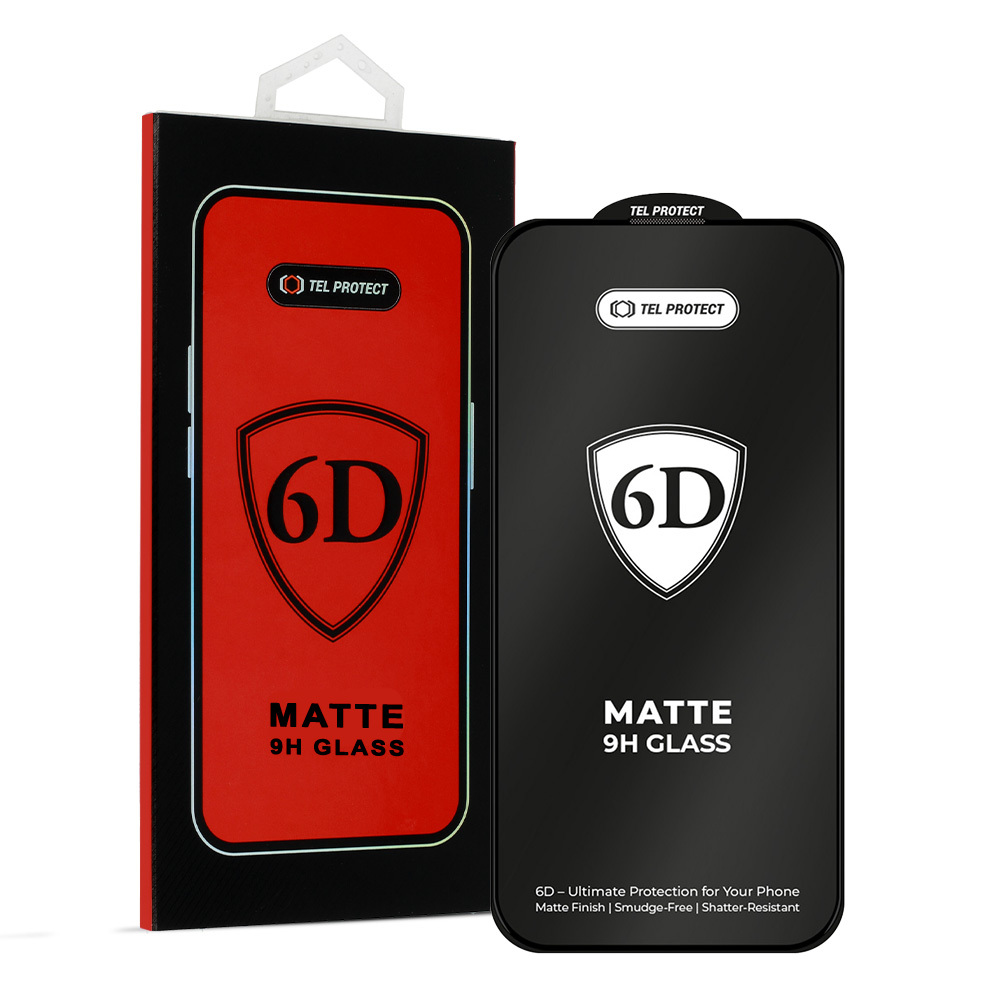 Tel Protect 6D matinės pilno klijavimo grūdintas stiklas Xiaomi Redmi Note 14 juodas