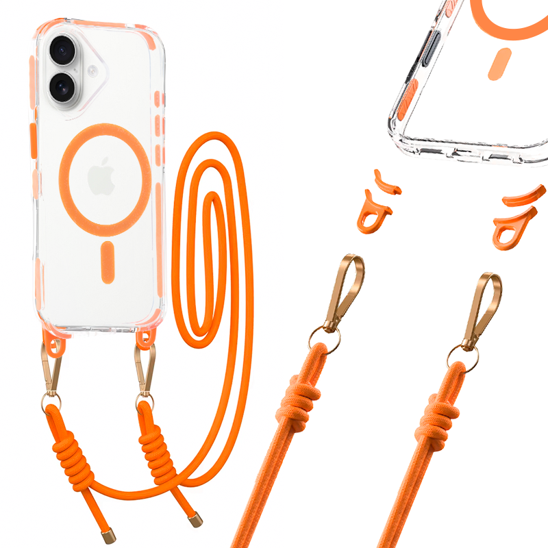 Tel Protect Strap Skaidrus dėklas Iphone 17 oranžinis