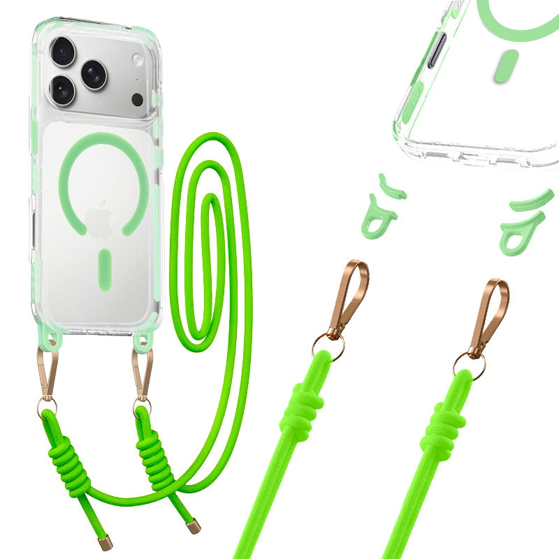 Apsauginis stiklas Tel Protect Strap Clear Case Iphone 17 Pro - žalias