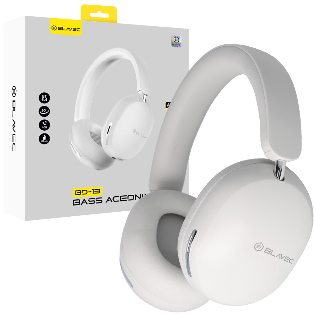 Blavec Ant ausų Bluetooth Ausinės BO-13 Bass Aceonix ANC (BO13-W) baltos