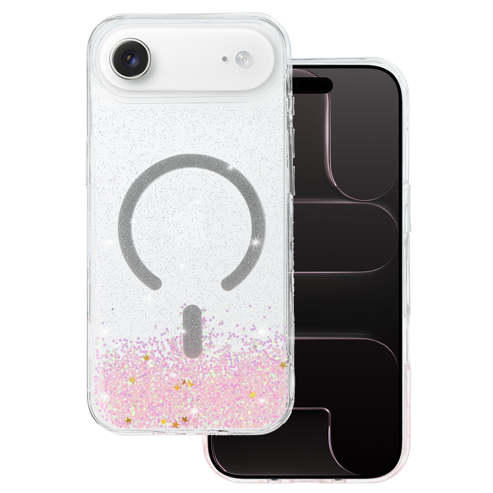 Tel Protect Moonlite magnetinis dėklas telefonui Iphone 17 Air rožinis permatomas