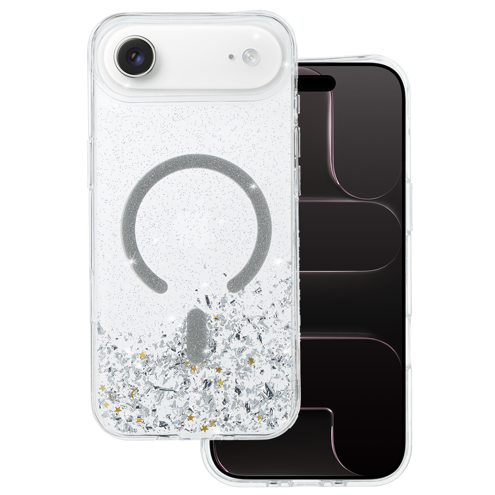 Tel Protect Moonlite magnetinis dėklas telefonui Iphone 17 Air sidabrinis permatomas