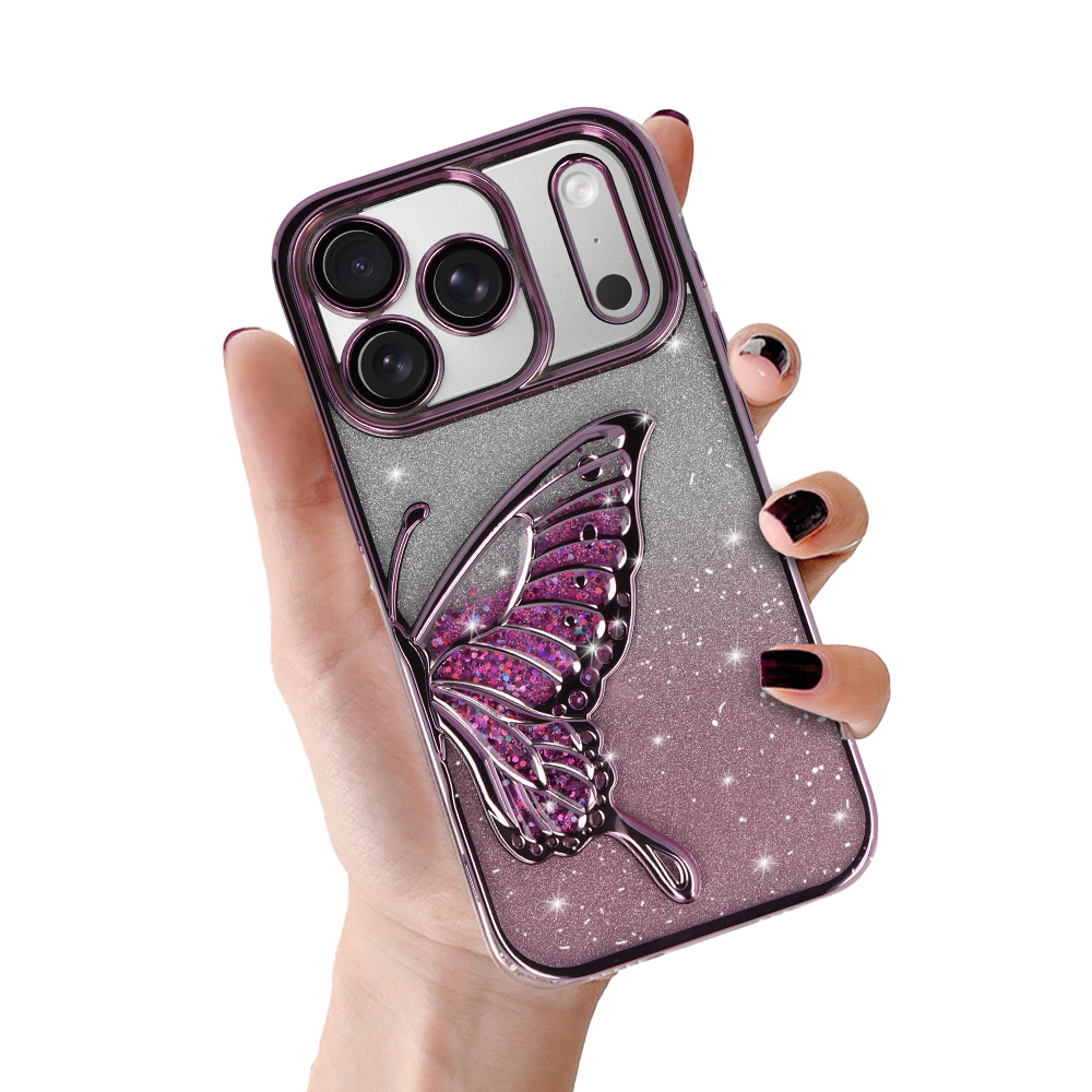 Tel Protect Butterfly Water dėklas telefonui Iphone 17 Pro rožinis