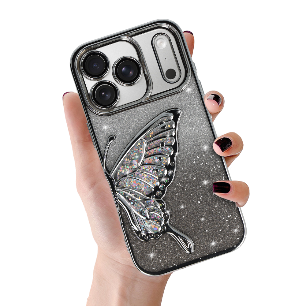 Tel Protect Butterfly Water dėklas telefonui Iphone 17 Pro sidabrinis