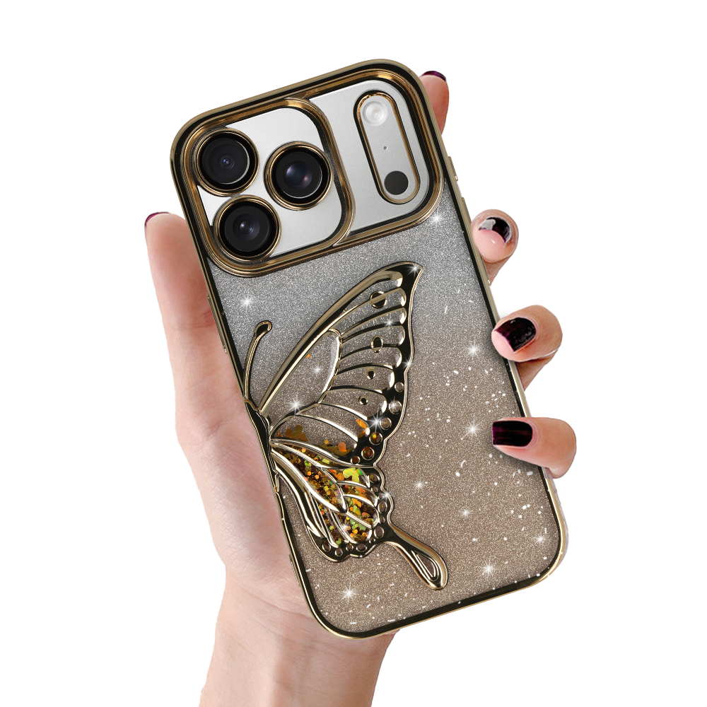 Tel Protect Butterfly Water dėklas telefonui Iphone 17 Pro auksinis