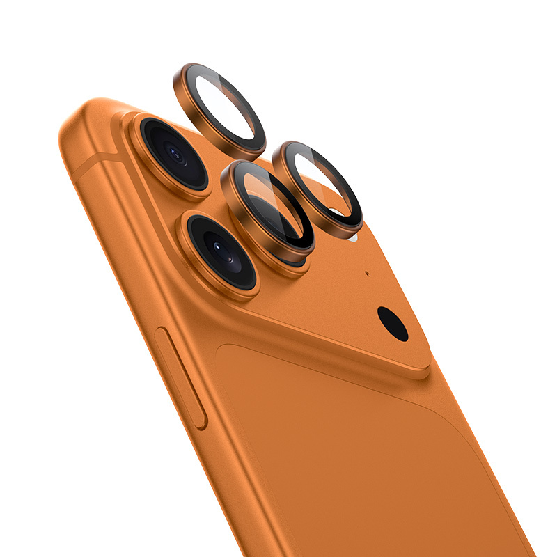 Benks grūdintas stiklas DR Sapphire Lens Protector kamerai iPhone 17 Pro/17 Pro Max (3 lęšiai) oranžinis