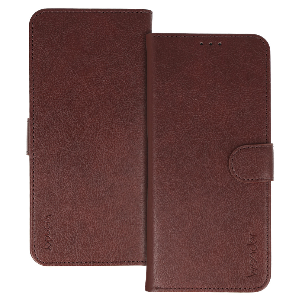 WONDER COMMON Universal Book Case (SIZE M) for Samsung S21/S10/Note/Note 2/Note 3/Huawei P30 Lite/P9/P9 Lite/Sony Xperia Z3/Z4/Z5 brown
