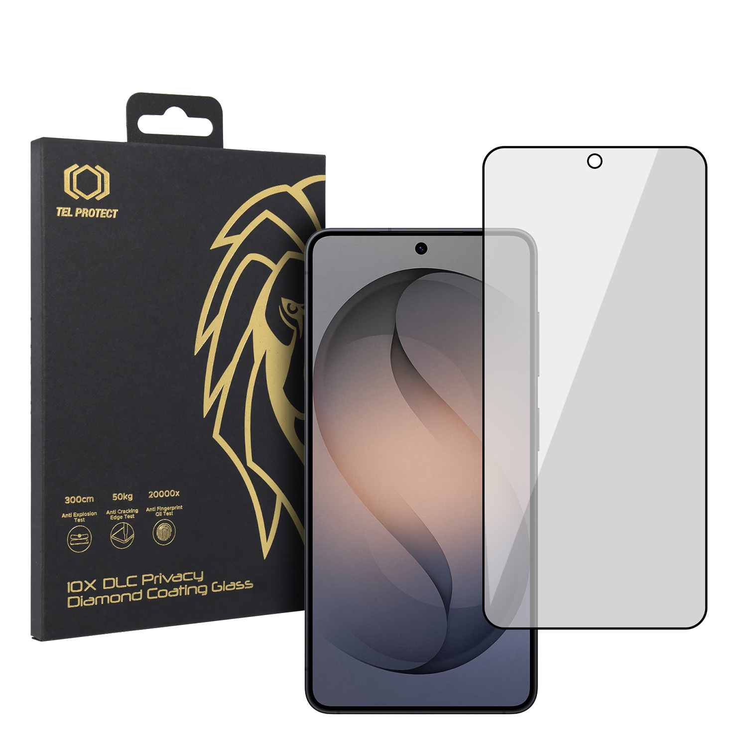 Tel Protect 10X Privacy DLC Diamond Coating grūdintas stiklas skirta Samsung Galaxy S26 su pirštų atspaudų atrakinimo funkcija