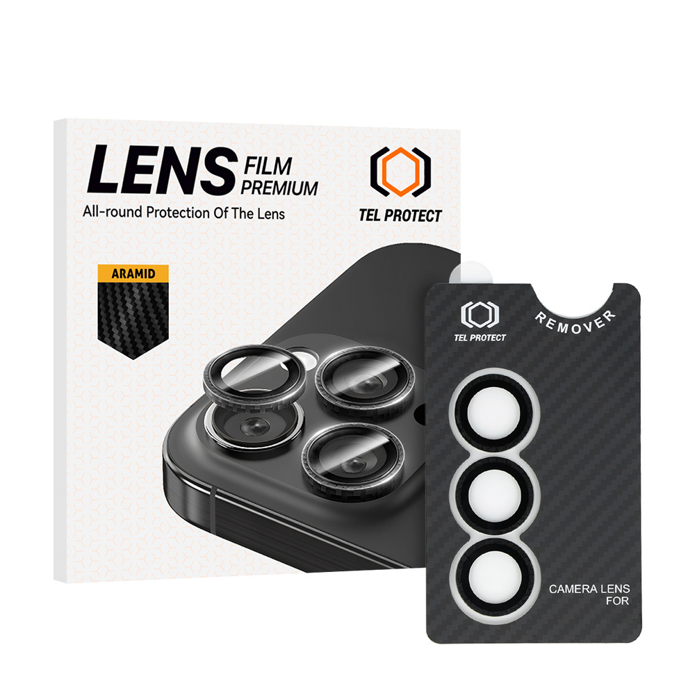 Apsauginis grūdintas stiklas Tel Protect 3D Lens Aramid Series on camera for Samsung Galaxy S26 (lęšis 3 vnt.)