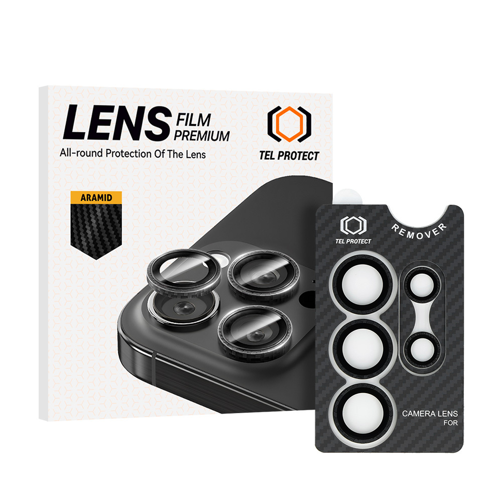 Apsauginis grūdintas stiklas Tel Protect 3D Lens Aramid Series on camera for Samsung Galaxy S26 Ultra (lęšis 5 vnt.)