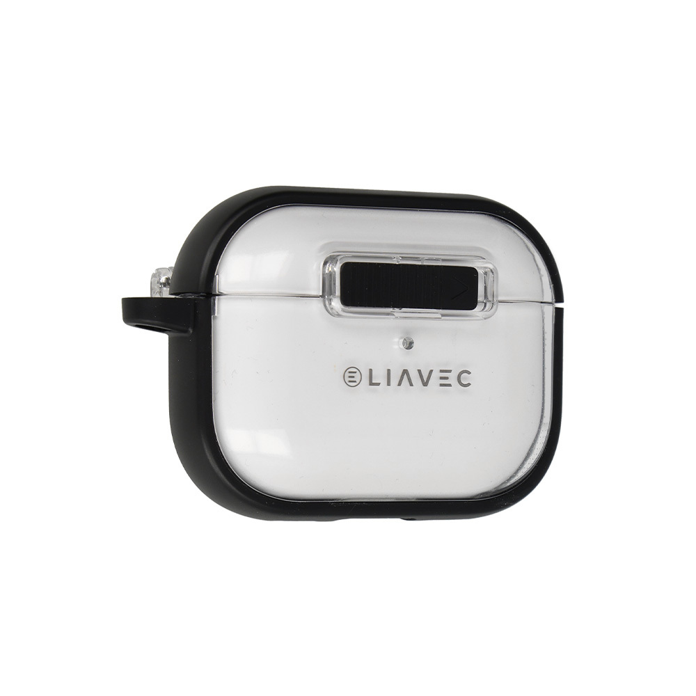 Liavec SlideLock Dėklas for Apple AirPods Pro 3 skaidrus-juodas