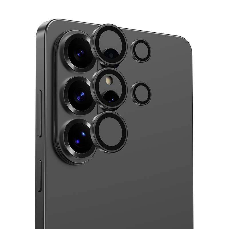 "Benks" grūdinto stiklo stiklas "Warrior Lens Protector" apsauginis stiklas kamerai, skirtas "Samsung Galaxy S26 Ultra" (objektyvas 5 vnt.), juodas