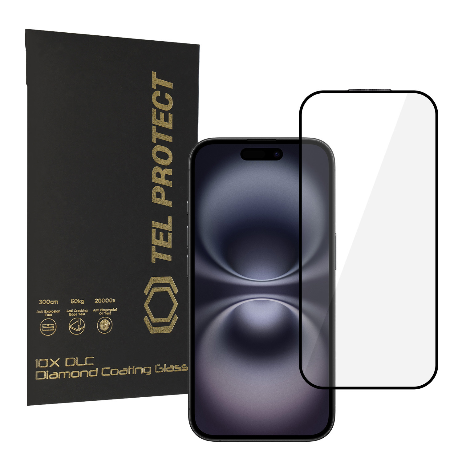 Tel Protect 10X HD DLC Diamond Coating grūdintas stiklas skirtas iPhone 15 16