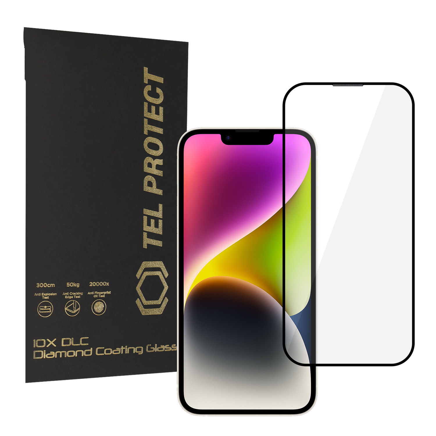 Grūdintas stiklas Tel Protect 10X HD DLC Diamond Coating for Iphone 16E/14/13 Pro/13 (envelope)