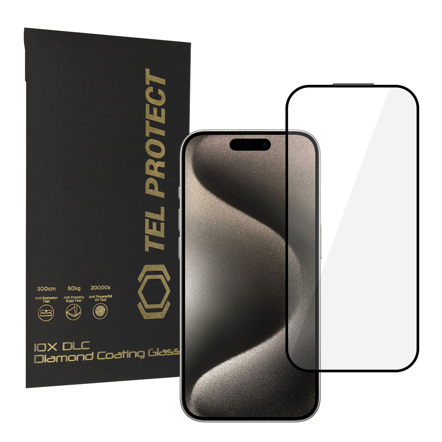 Tel Protect 10X HD DLC Diamond Coating grūdintas stiklas skirtas iPhone 15 Pro Max