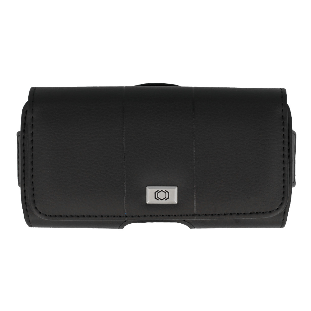 Tel Protect MAX diržo dėklas (DYDIS 14) Iphone 11/16 Plus/16 Pro/17 Pro/Huawei P30 Lite/Samsung S23/S24/S25 juodas, odinis (155x80x14 mm)