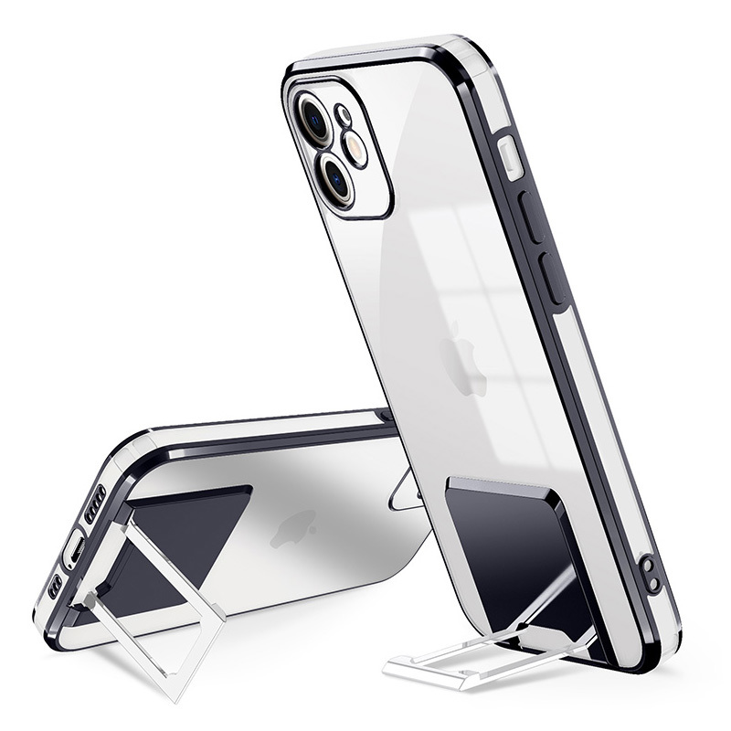 TEL PROTECT prabangus dėklas su stovu skirtas iPhone 11 Pro – juodas