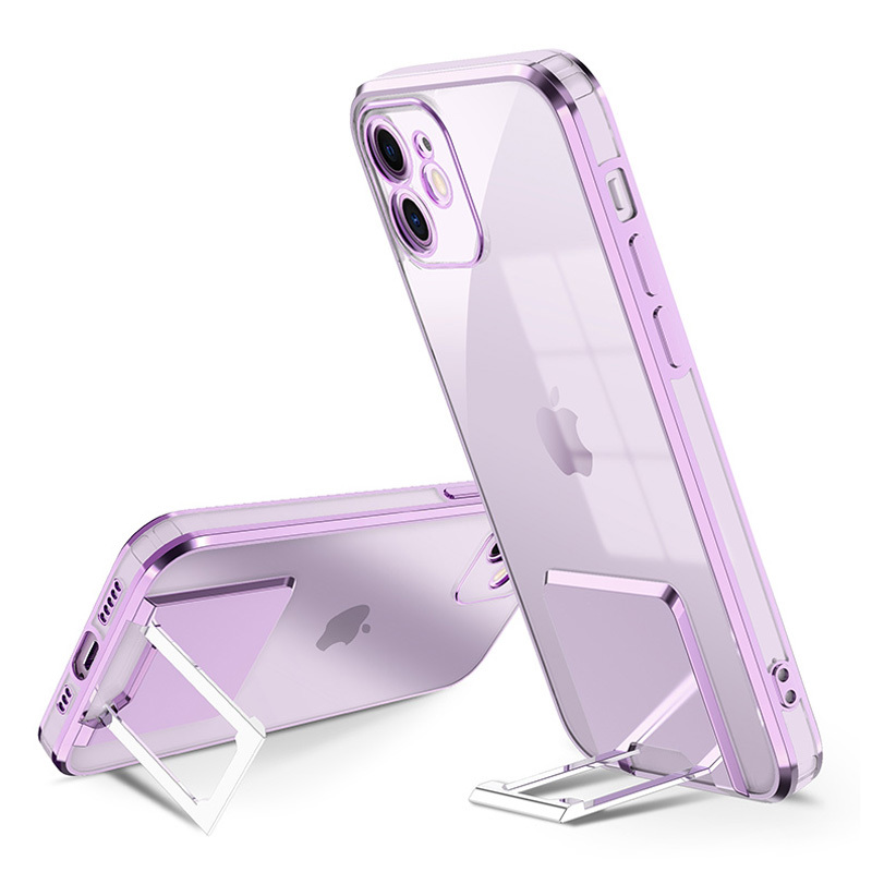 Tel Protect prabangus dėklas telefonui su stovu Iphone 13 Pro Max violetinis