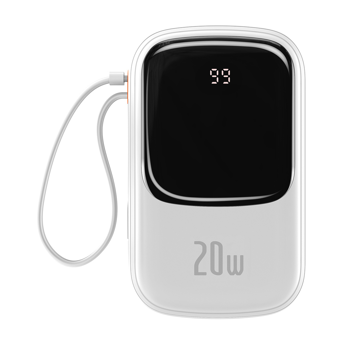 Baseus išorinė baterija 20000mAh Qpow Pro - USB + Type C - PD 20W su Lightning kabeliu (PPQD060202) balta
