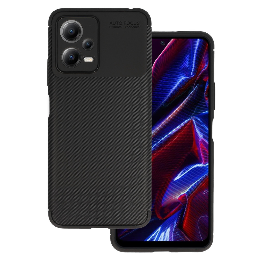 Vennus Carbon Elite dėklas telefonui Xiaomi Redmi Note 12 5G/Poco X5 Juodas