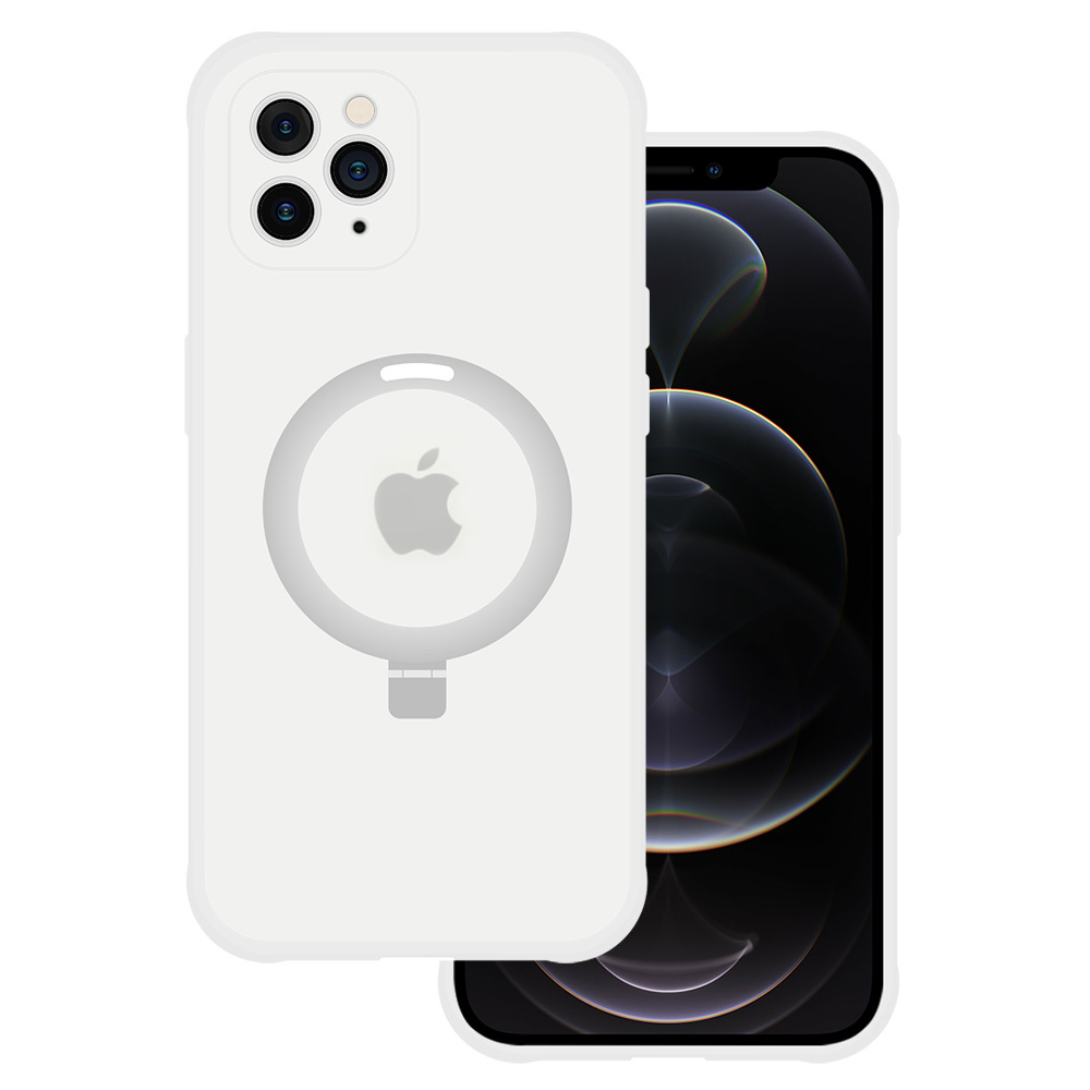Tel Protect Magiškas MagSafe su stovu dėklas telefonui Iphone 11 Pro – sidabro spalvos