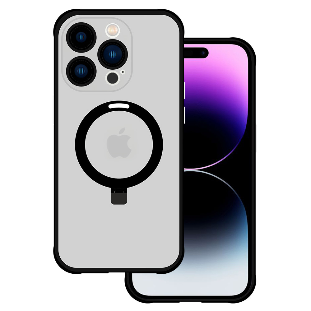Tel Protect Magical magnetinis MagSafe dėklas su stovu Iphone 15 Plus, juodas
