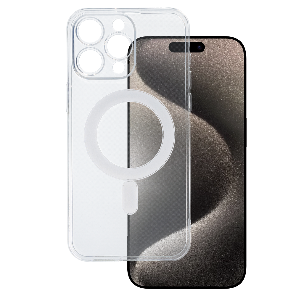 TEL PROTECT MagSilicone dėklas telefonui Iphone 15 Pro Max, permatomas